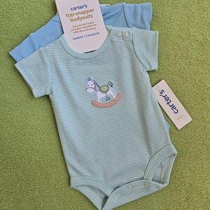 NWT  9-12M  2PK BODYSUITS Carter's ROCKINGHORSE & I Love Grandma Set (Q5)
